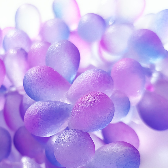 チェコ ビーズ ドロップ 6x9mm 10個 ブルー パープル デュアル エッチング フロスト ppnalia 1枚目の画像