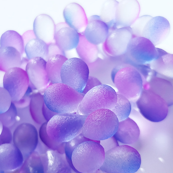 チェコ ビーズ ドロップ 6x9mm 10個 ブルー パープル デュアル エッチング フロスト ppnalia 5枚目の画像