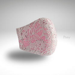 PSNY 婚禮施華洛世奇裝飾金屬蕾絲玫瑰和粉紅色花粉不織布過濾器 3D 成人面具 LM1s 第1張的照片