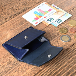 手縫い仕立てのコイン&カードケース TYPE-R ベルギーレザー＆イタリアンレザー 4枚目の画像