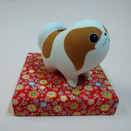 まろんちゃん♥☆天使の子供と犬の陶器置物 楽天市場】わんこ まろんちゃん【手作り陶芸作品】【犬