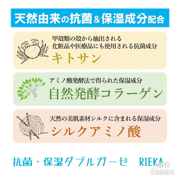 【夏に最適！】立体マスク大人用　透け感のある綿麻リップル生地×ホワイトダブルガーゼ　ブルーグリーン 10枚目の画像