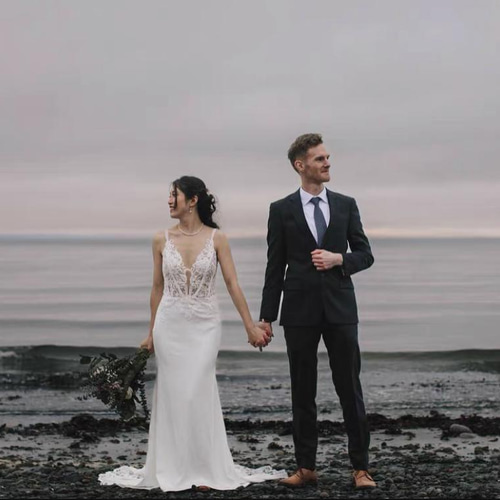 新品】マーメイド シースルー クラシカル ウェディングドレス ma434  