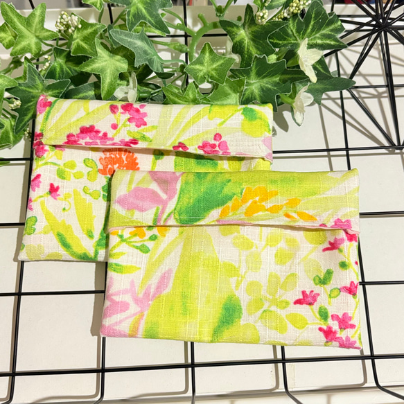 北欧柄快適天然素材☆保冷剤入れ2点セット☆保冷剤カバー綿100%&ダブルガーゼ☆保冷剤ケース 3枚目の画像