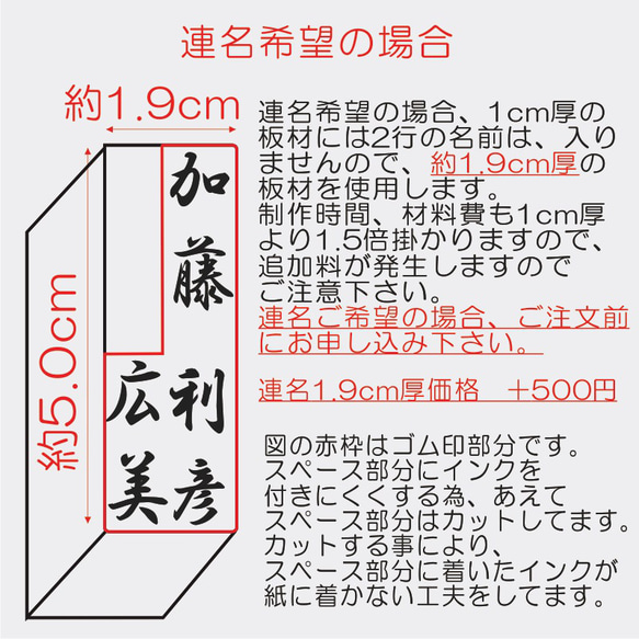 オリジナル名前ハンコ(香典、ご祝儀用)縦書き 7枚目の画像