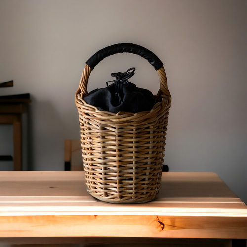 気軽にお出かけかごバッグ 天然素材紅籐ワンハンドル かごバッグ mi