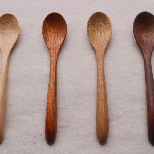 工房イサド 木製スプーン 3本セット 木のスプーン 木のものギフトセット 手づくりスパイススプーン4点セット - みたけ