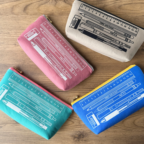 25%OFF！文房具柄ペンケース（ブルー） ペンケース oochi 通販