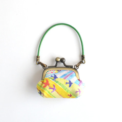 Tiny kiss lock purse keychain "Royal Oak House" Green [101] 第2張的照片