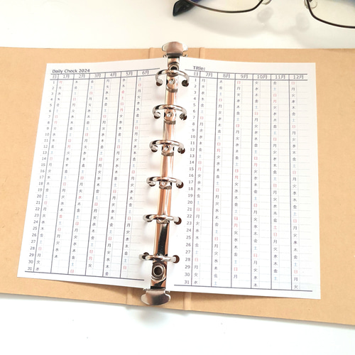 ミニ6黒】日課チェック表（ハビットトラッカー） 2025-2026 システム