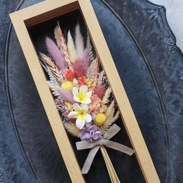 【完成品】ブーケ・ド・フルールSL / プルメリア　誕生日 記念日 送別品 結婚祝い 夏ギフト 2枚目の画像