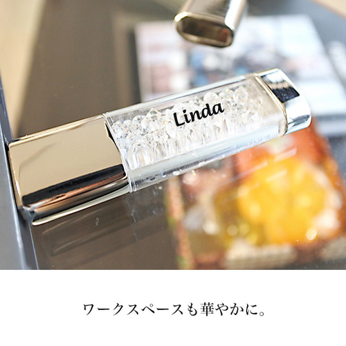 クリスタルガラス USBメモリ USB 16gb 名入れ かわいい フラッシュ