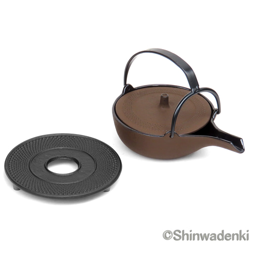 南部鉄器 酒器 徳利 平燗瓶0.25L 日本製 内面・蓋裏ホーロー加工