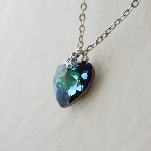 超大粒バミューダブルー♥18mm ふっくらハート 高品質クリスタル