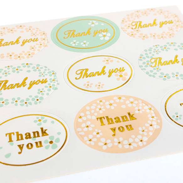 【240枚】 サンキューシール  フラワー柄 2枚目の画像