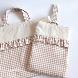 maa様　確認用　いちご　白　チェリーピンク　フリル　裏地　巾着袋　上履き入れ maa様 確認用 いちご 白 チェリーピンク フリル 裏地 巾着袋 上履き