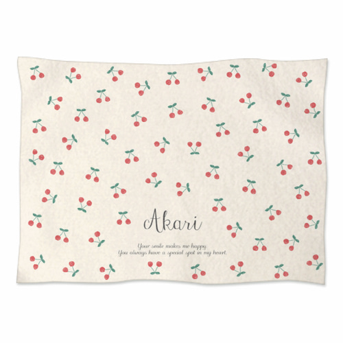 名入れブランケット】さくらんぼ 出産祝い 雑貨・その他 Rose Bébé