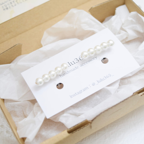 再販】高見え♡5連パールのシンプルイヤリング 上品 大人かわいい