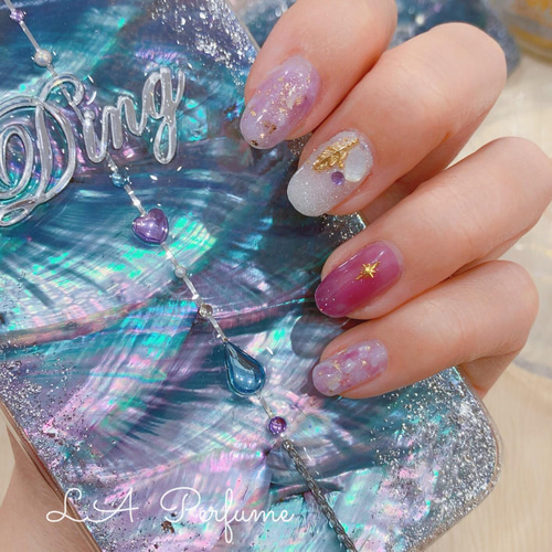 名入れ♡天然シェル キラキララメ✨ドロップハートチャーム 付き