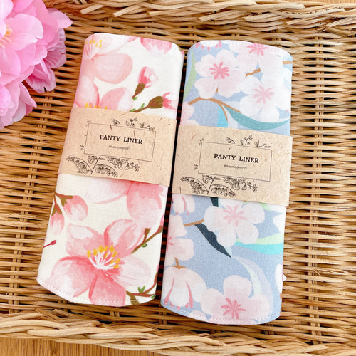 布ライナー おりものシート パンティライナー 2枚セット 韓国生地 桜