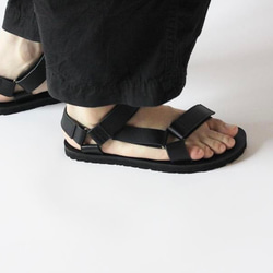 【即日発送／送料無料】足に馴染むレザーサンダル 「Sandals (black)」 3枚目の画像