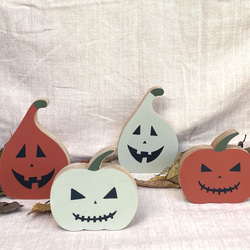【送料無料】ハロウィン 飾り かぼちゃ Ｌサイズ カラー ペイント パンプキン オブジェ ジャンク レトロ 雑貨 置物 1枚目の画像