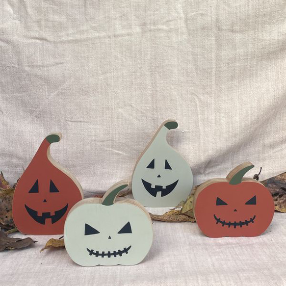 【送料無料】ハロウィン 飾り かぼちゃ Ｌサイズ カラー ペイント パンプキン オブジェ ジャンク レトロ 雑貨 置物 5枚目の画像