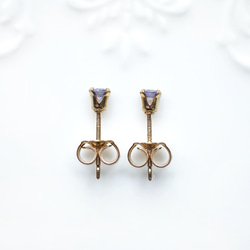 14KGF pierced earrings with 3ｍｍ Tanzanite 第8張的照片