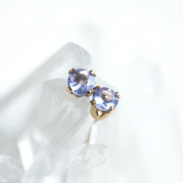 14KGF pierced earrings with 3ｍｍ Tanzanite 第5張的照片