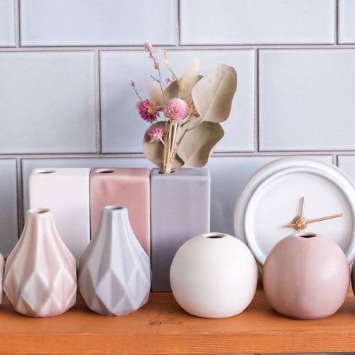 BelArt COLLECTION 置き時計 フォトフレーム付き 陶器製 稼働品 陶器と木の掛け置き時計 TILE WOOD CLOCK 乳白釉 掛け時計・置き時計