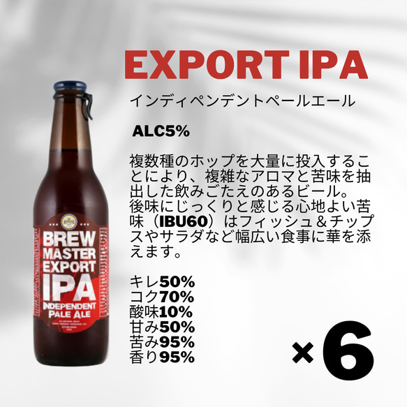 【福岡県/クラフトビール】エクスポートIPA ６本セット 2枚目の画像