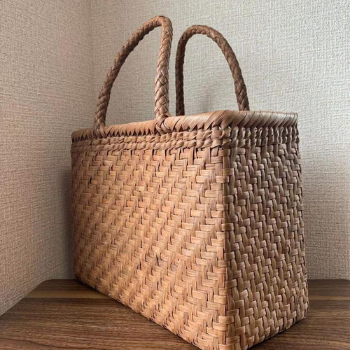 山葡萄 山葡萄籠バッグ 手作り 山葡萄かごバッグ 網代編み 内布あり