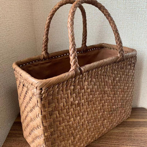 山葡萄 山葡萄籠バッグ 手作り 山葡萄かごバッグ 網代編み 内布あり