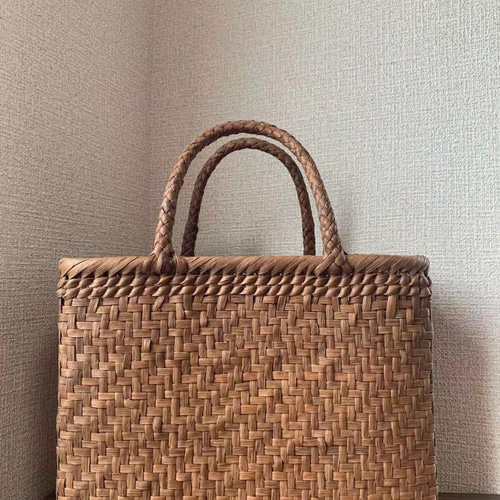 山葡萄 山葡萄籠バッグ 手作り 山葡萄かごバッグ 網代編み 内布あり