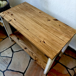 ウッドラック 2段 白 シャビーホワイト　棚　収納　木目調　2段ラック　収納棚　ウッドシェルフ 3枚目の画像