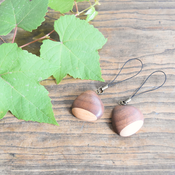 再販・栗くり・ストラップ 携帯ストラップ 木工房TANAKAGU 通販