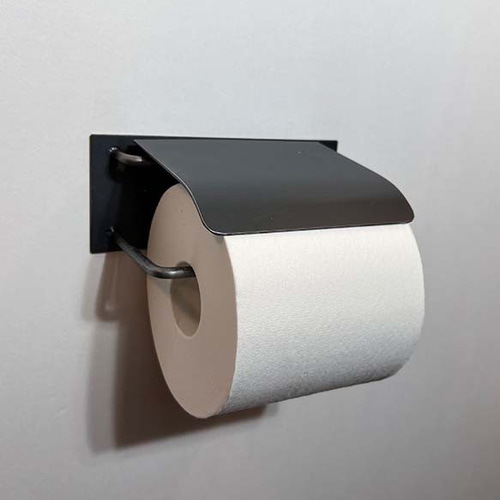 インダストリアル］アイアン トイレットペーパーホルダー 黒皮素地
