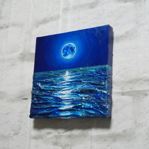 油絵 油彩 油彩画 絵画 アートパネル【青いかすみ草】