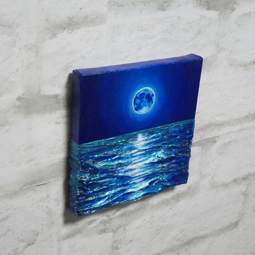 油絵 絵画 絵 油彩 アートパネル【スーパーブルームーン
