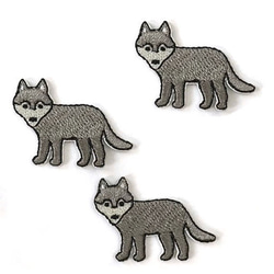 アップリケワッペンオオカミ ミニ 3枚 U 狼 W-1831 ウルフ おおかみ　入園入学 1枚目の画像