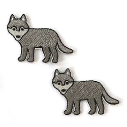 アップリケワッペンオオカミ ミニ 2枚 UI 狼 W-1831 ウルフ おおかみ　入園入学 1枚目の画像