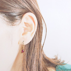 粉紅碧璽【Tourmaline】單隻耳環 第3張的照片