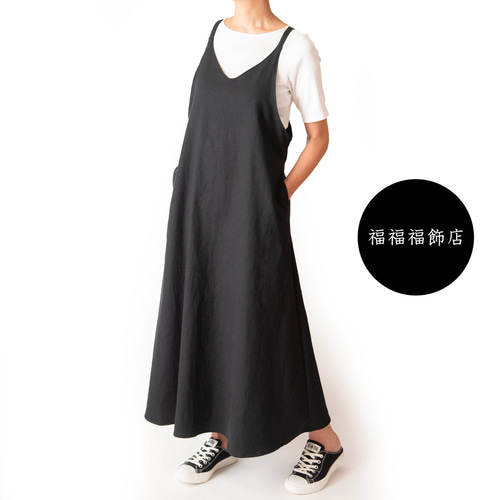 美品 スローブイエナ リネン100% 麻 ジャンパースカート