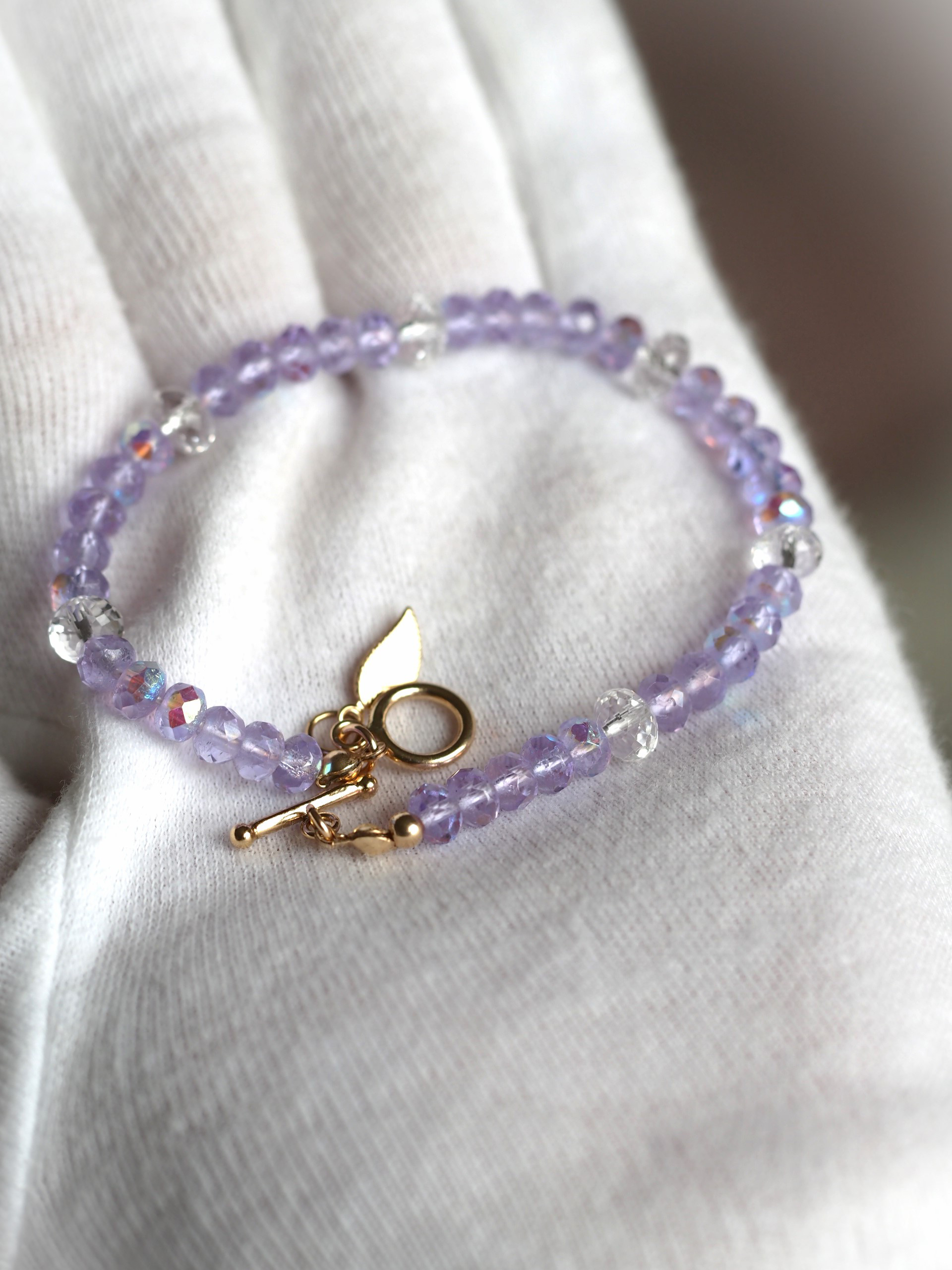 アレキサンドライト（カラーチェンジ）K14GFブレスレット/ネックレス