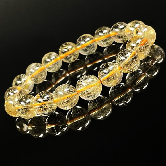 透明度抜群 現品一点物 ゴールドルチル ブレスレット 金針水晶 数珠 １０ミリ ３０ｇ ＧＫＲ１８ 最強運気をゲットする 11枚目の画像