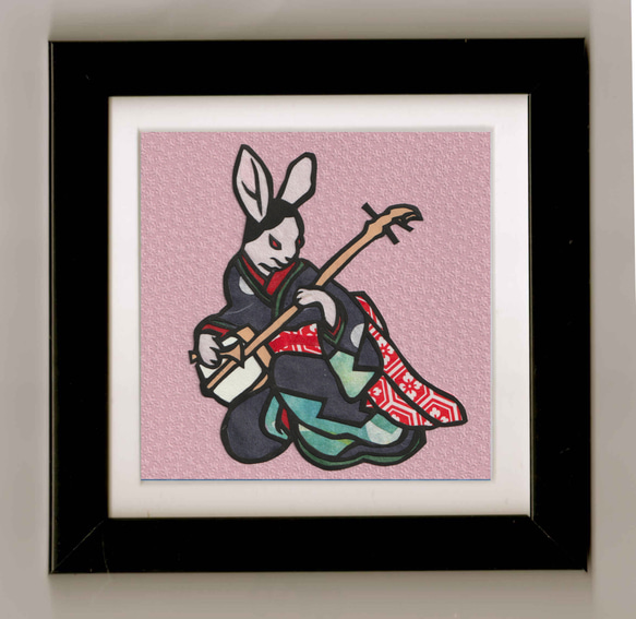 静流　家元　押し絵12 兎 歌川芳藤 浮世絵「流行兎けん」 切り絵 切り絵 伊勢屋 通販 10190043