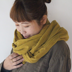 hokkori snood〔柑子色〕/草木染めorganiccotton pileスヌード 3枚目の画像