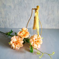 【ふんわりオレンジローズ3輪咲】｜アーティフィシャルフラワー 花瓶アレンジ| 夏｜ギフト・インテリア雑貨 6枚目の画像