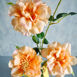 【ふんわりオレンジローズ3輪咲】｜アーティフィシャルフラワー 花瓶アレンジ| 夏｜ギフト・インテリア雑貨 3枚目の画像