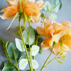 【ふんわりオレンジローズ3輪咲】｜アーティフィシャルフラワー 花瓶アレンジ| 夏｜ギフト・インテリア雑貨 12枚目の画像